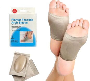 Foot Arch Support for Men & Women | Medial Arch Support for Flat Feet Correction Sleeve with Cushion | Plantar Fasciitis Leg Foot Pain Relief Product | Foot Care for Orthopedic Shoes Slippers, (1 Pair)