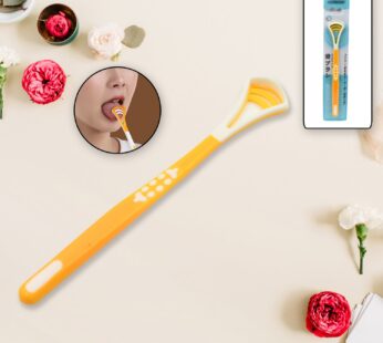 Tongue Scraper and Tongue Brush Great for Oral Care, Help Fights Bad Breath and Freshen The Breath, Tongue Cleaner for Adults and Kids, Easy to Use, Comfortable Safe and Anti-Slip Simple and Stylish Odor Removal (1 Pc)