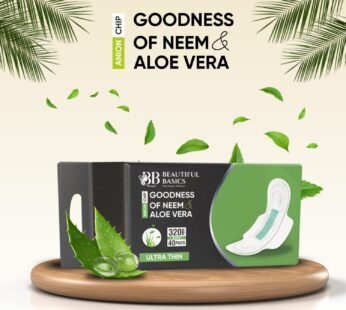 Sanitary Pads for Women With Goodness of Neem & Aloe Vera | Ultra Thin | Leakage Protection | PH Balance | With Antibacterial Anion Chip | 5X More Absorbance (320 mm / 36 Pads)