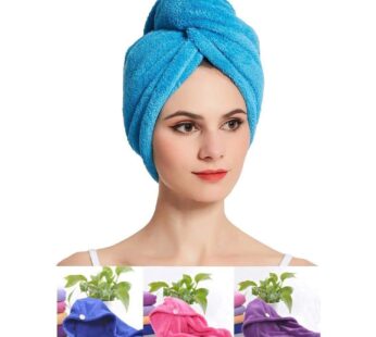 Microfiber Hair Wrap Towel Cap, Quick Turban Hair-Drying Absorbent Microfiber Towel / Dry Shower Caps (1 Pc)