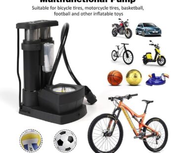 Portable Mini Bike Pump / Cycle Pump Foot Activated with Gauge Floor Bicycle Pump & Cycle Pump