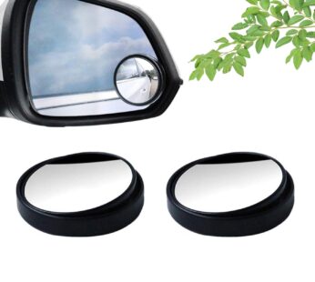 360DEGREE BLIND SPOT ROUND WIDE ANGLE ADJUSTABLE CONVEX REAR VIEW MIRROR – PACK OF 2