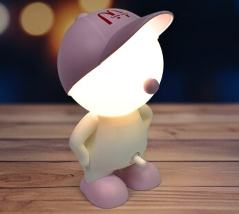 Cute Lovely Cartoon Design LED Desk Night Light With Plastic Head Cap (1 Pc)