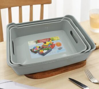 Multipurpose Organising & Storage Plastic Tray, Fruit & Vegetable/ Multi Purpose Tray, Organizer for Kitchen, Countertop, Cabinet, Bathroom Plastic Storage Basket For Store Fruits, Vegetables, Magazines, Cosmetics, Stationary Set of 3