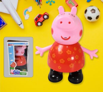 Pig Children Play toy, Pretend Play Toy Fun Gift for Kids, Movable Hands, Legs Pig Pretend Play Toy Set for Kids Children with Soft Rubber Material (1 Pc / Battery Not included)