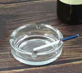 Glass Classic Crystal Quality Cigar Cigarette Ashtray Round Tabletop for Home Office Indoor Outdoor Home Decor