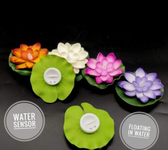 Water Floating Smokeless Candles & Lotus Flowers Sensor Led TeaLight for Outdoor and Indoor Decoration – Pack of 6 Candle (Pack of 6)