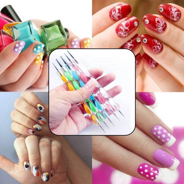 Nail Art Point Pen and Set Used by Women's for Their Fashion Purposes (Pack of 5Pcs) - Image 5