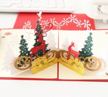 3D Pop-Up Greeting Card (1 Pc): Birthday, Love, Christmas