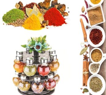 Multipurpose Revolving Plastic Spice Rack Set (16pcs)